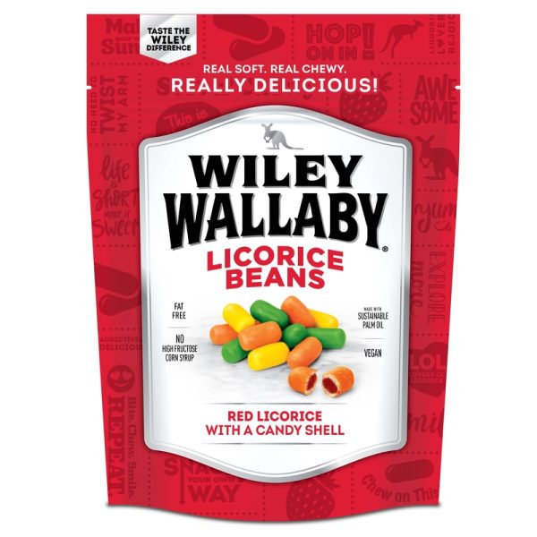 Wiley Wallaby Australian Style Outback Red Licorice Beans Chewy Candy 10 oz