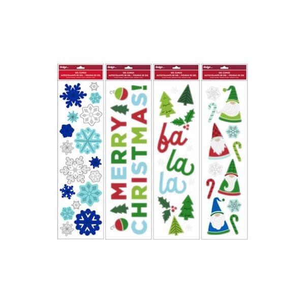 Impact Innovations Multicolored Window Clings Indoor Christmas Decor 3.4 in.