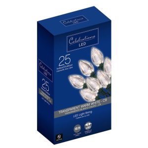 Celebrations LED C9 Clear/Warm White 25 ct String Christmas Lights 16 ft.