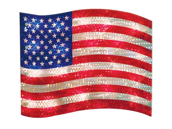 Impact Innovations Red/White/Blue Shimmer Flag Indoor Christmas Decor