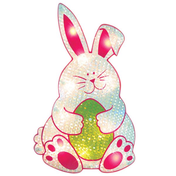 Impact Innovations Pink/White Bunny with Egg Indoor Christmas Decor