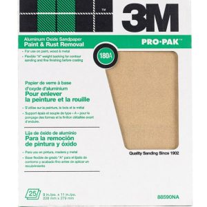 3M Pro-Pak 11 in. L X 9 in. W 180 Grit Aluminum Oxide Sandpaper 25 pk