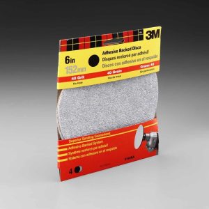 3M 6 in.   Aluminum Oxide Adhesive Sanding Disc 40 Grit Coarse 4 pk