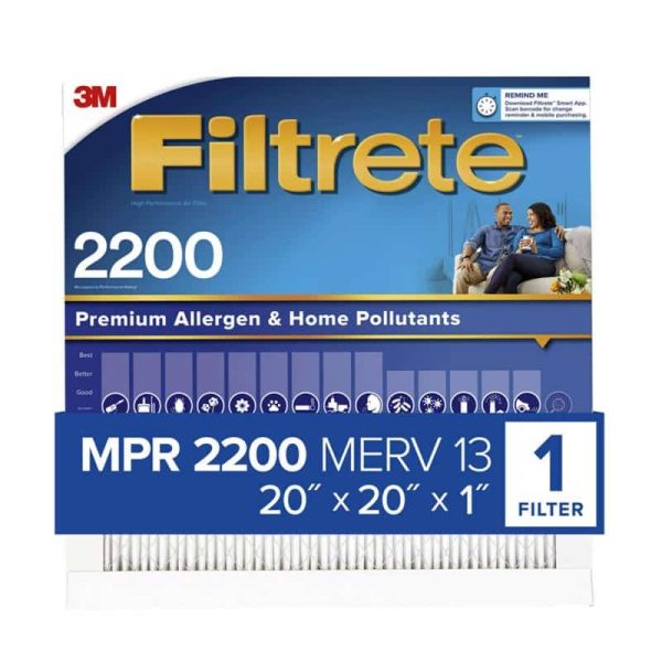 Filtrete 20 in. W X 20 in. H X 1 in. D Fiberglass 13 MERV Pleated Allergen Air Filter 1 pk