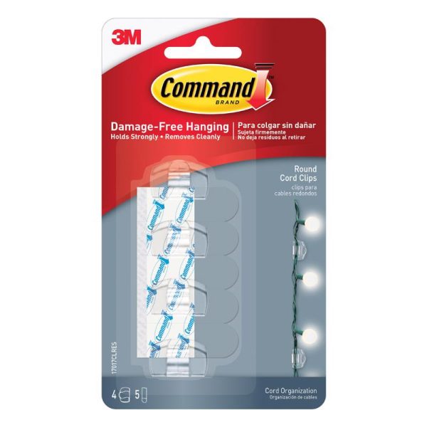 Command Small Cord Clips 1.25 in. L 4 pk