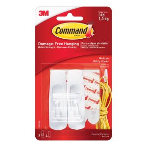 Command Medium Hook 3-7/8 in. L 2 pk