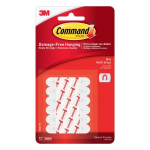 Command Mini Adhesive Strips 1.177 in. L 12 pk