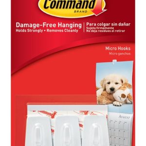3M Command Small Plastic Micro Hooks 1-1/8 in.   L 3 pk