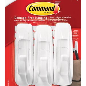 3M Command White Utility Hooks 5 lb 3 pk