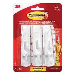 Command Medium Hook 3 in. L 6 pk