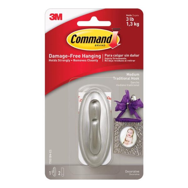 Command Medium Hook 3.125 in. L 1 pk