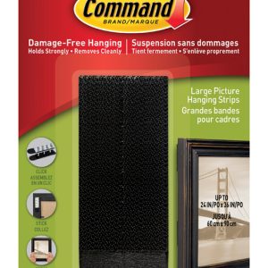 3M Command Black Large Picture Hanging Strips 16 lb 4 pk