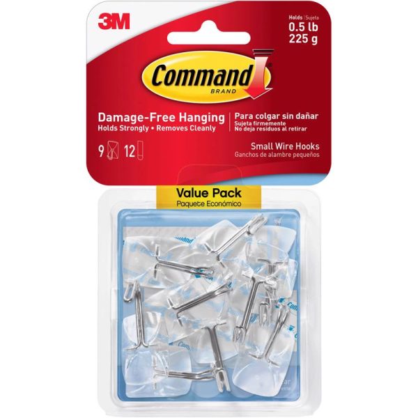 Command Small Wire Hooks 1.625 in. L 9 pk