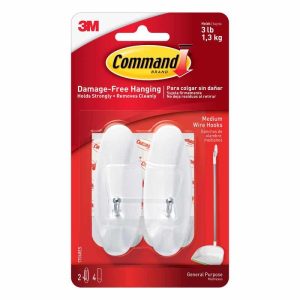Command Medium Wire Hooks 3.16 in. L 2 pk