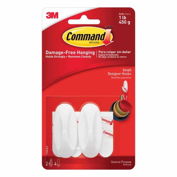Command Small Designer Hooks 2-1/8 in. L 2 pk