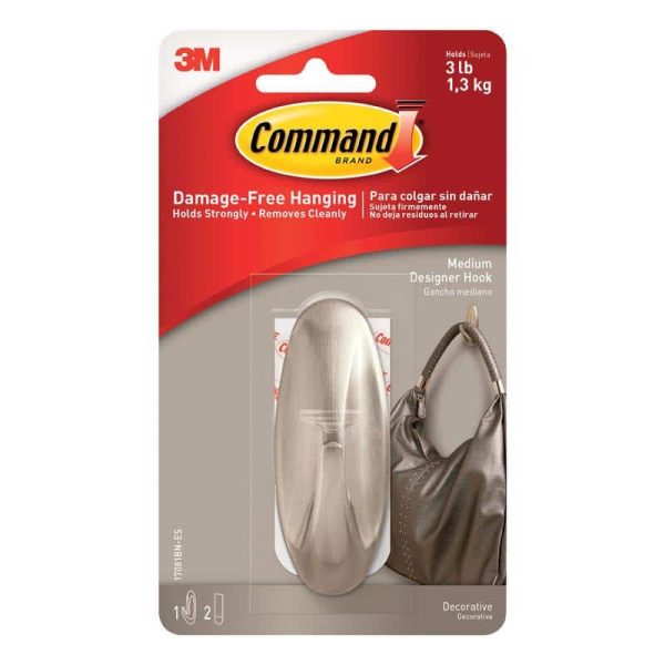 Command Medium Designer Hooks 3.125 in. L 1 pk