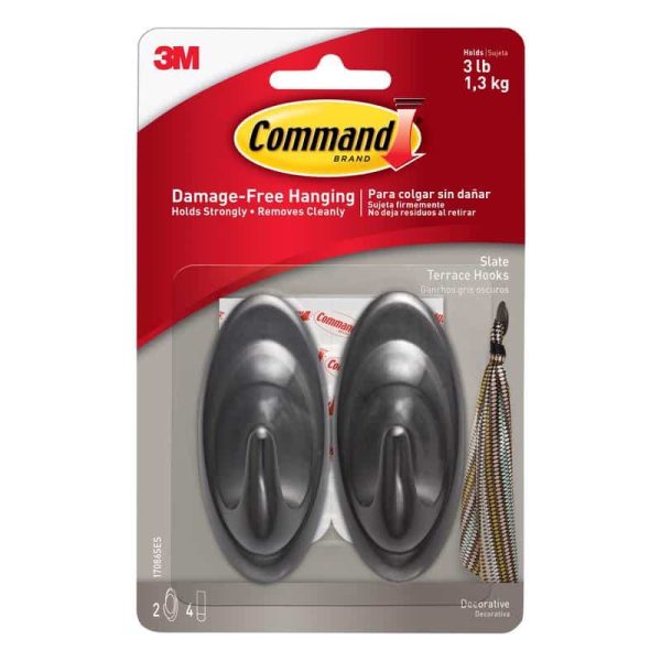 Command Medium Hook 3.25 in. L 2 pk