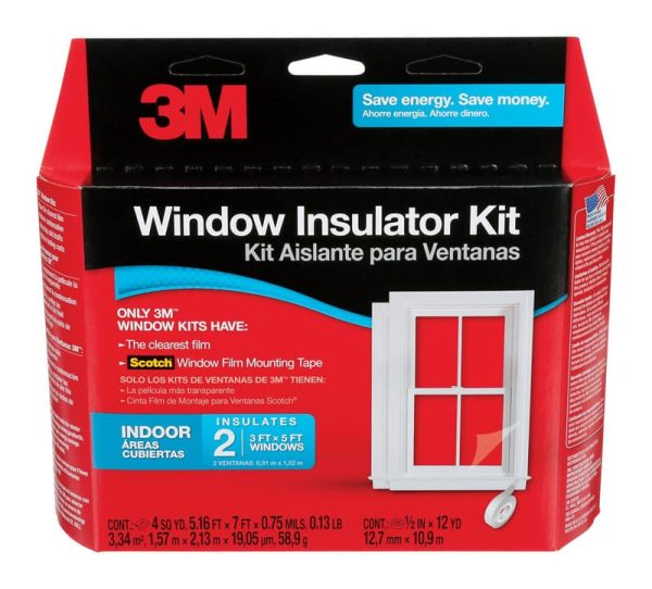 3M Clear Indoor Window Film Insulator Kit 62 in. W X 84 in. L