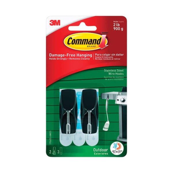 Command Medium Wire Hooks 2.17 in. L 2 pk