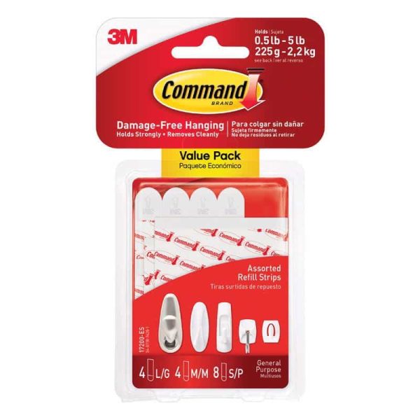 Command Assorted Strips 16 pk