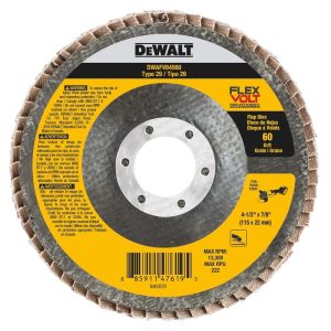 DeWalt FlexVolt 4-1/2 in. D X 7/8 in. S Ceramic Flap Disc 60 Grit 1 pk
