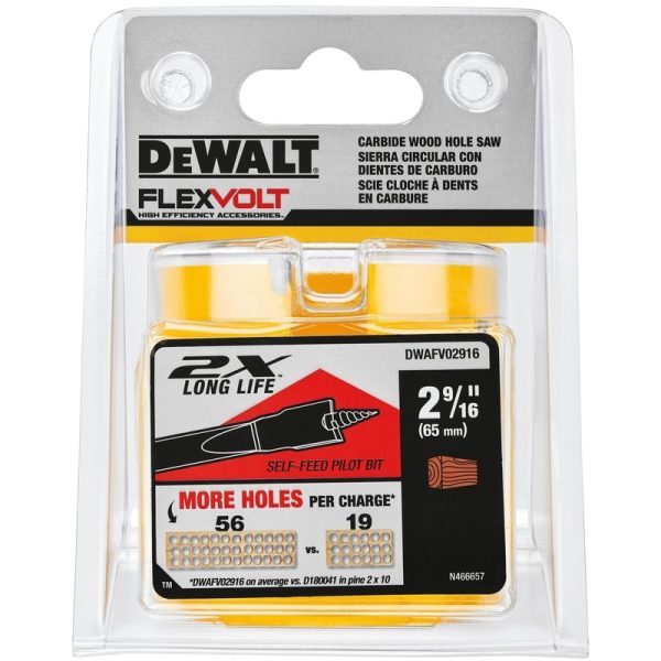 DeWalt FlexVolt 2-9/16 in. Carbide Tipped Hole Saw 1 pc