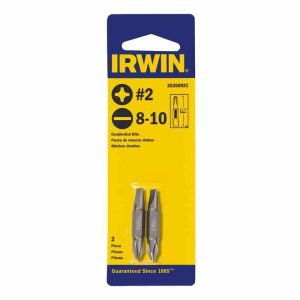 Irwin Phillips/Slotted #2/8-10 X 1-1/2 in. L Double-Ended Screwdriver Bit Steel 2 pc