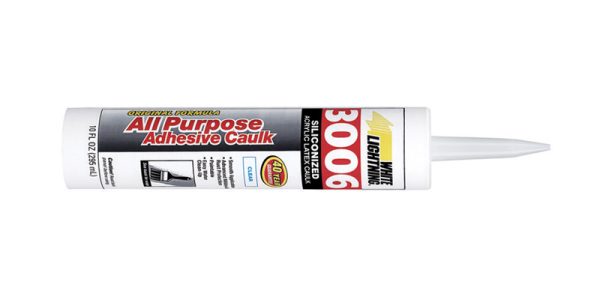 White Lightning 3006 Clear Siliconized Acrylic Caulk Sealant 10 oz
