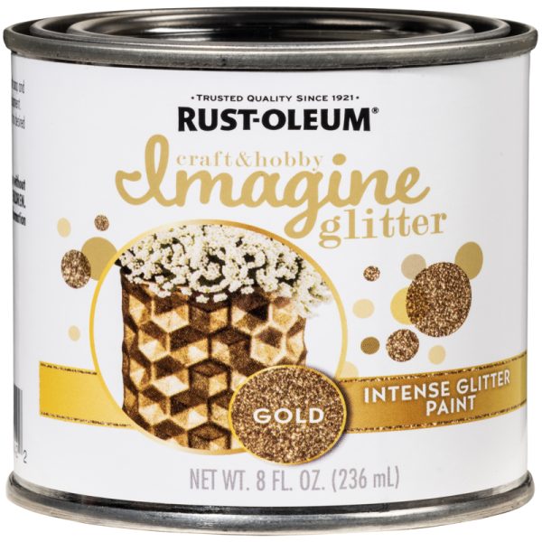 Rust-Oleum Imagine Glitter Gold Water-Based Glitter Paint Interior 8 oz