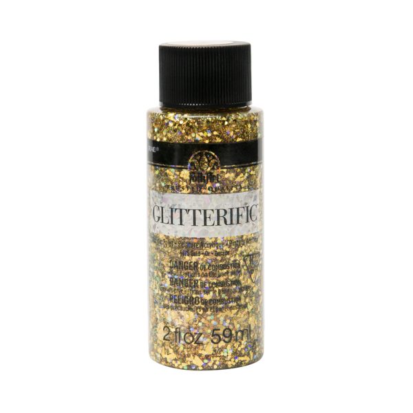 FolkArt Glitterific Gold Hobby Paint 2 oz