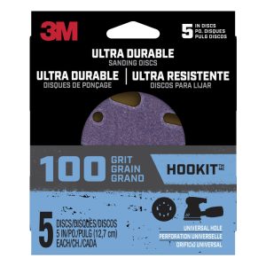 3M Hookit 5 in. Ceramic Hook and Loop Ultra Durable Sanding Disc 100 Grit Medium 5 pk