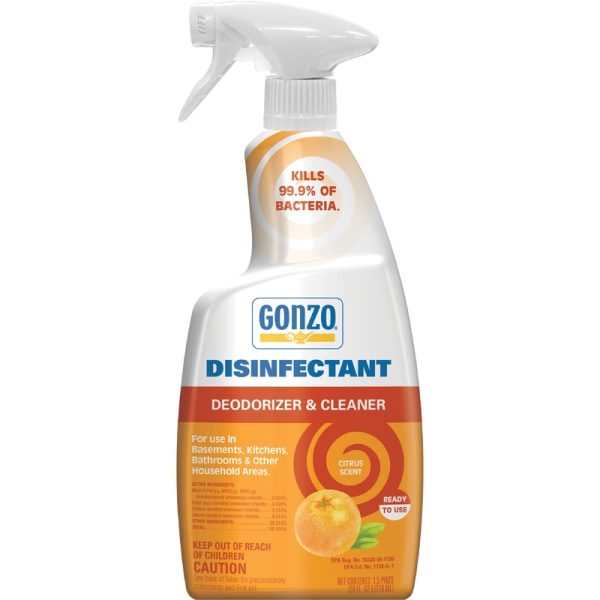 Gonzo Citrus Scent Disinfectant Deodorizer and Cleaner 24 oz 1 pk