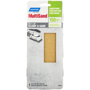 Norton MultiSand 9 in. L X 3-2/3 in. W 150 Grit Aluminum Oxide Sanding Sheet 6 pk
