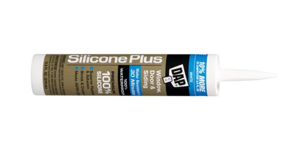 DAP White Silicone Rubber Door, Siding and Window Sealant 10.1 oz