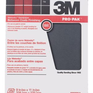 3M Pro-Pak 11 in. L X 9 in. W 180 Grit Silicon Carbide Sandpaper 25 pk