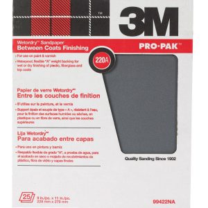 3M Pro-Pak 11 in. L X 9 in. W 220 Grit Silicon Carbide Sandpaper 25 pk