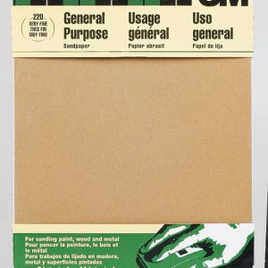 3M 11 in. L X 9 in. W 220 Grit Aluminum Oxide Sandpaper 5 pk