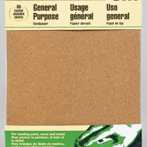 3M 11 in. L X 9 in. W 60 Grit Aluminum Oxide Sandpaper 4 pk