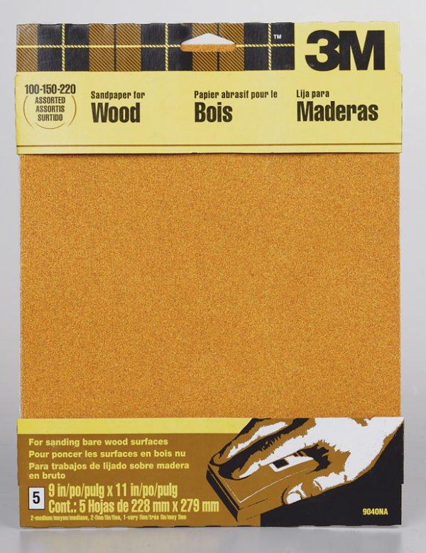 3M 11 in. L X 9 in. W Assorted Grit Garnet Sandpaper 5 pk
