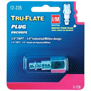 Tru-Flate Steel Air Plug 1/4 in. Female 1 pc