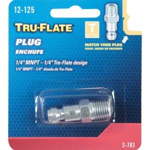 Tru-Flate Steel Air Plug 1/4 in. Male 1 pc