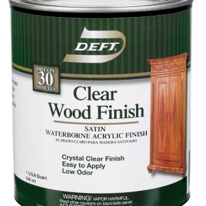 Deft Satin Clear Water-Based Acrylic Finish and Sealer 1 qt