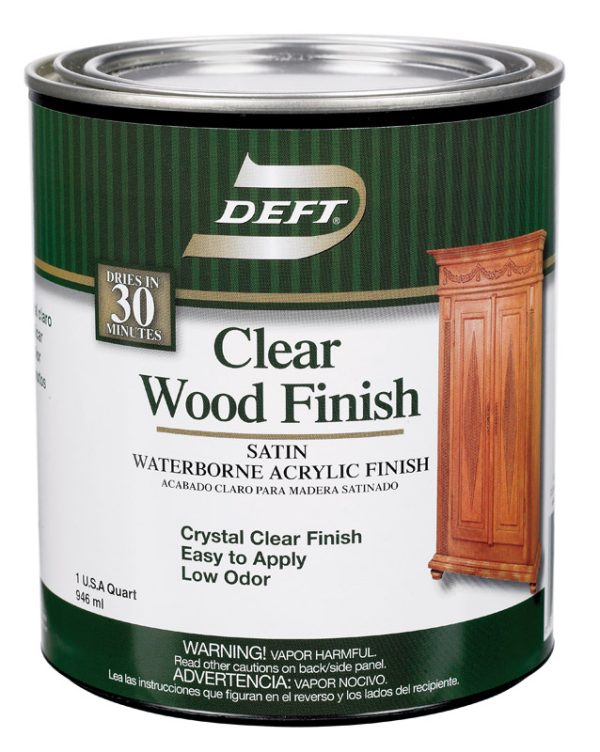 Deft Satin Clear Water-Based Acrylic Finish and Sealer 1 qt