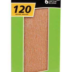 Gator Zip XL 9-1/2 in. L X 3-1/2 in. W 120 Grit Aluminum Oxide Sanding Sheet 6 pk