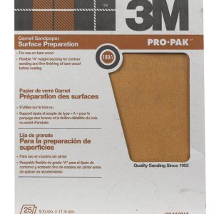 3M Pro-Pak 11 in. L X 9 in. W 180 Grit Garnet Sandpaper 25 pk