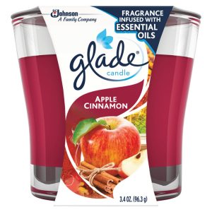 Glade Red Apple Cinnamon Scent Jar Air Freshener Candle 3.4 oz