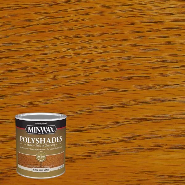Minwax PolyShades Semi-Transparent Satin Olde Maple Oil-Based Stain/Polyurethane Finish 1 qt