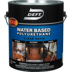 Deft Satin Clear Water-Based Waterborne Wood Finish 1 gal