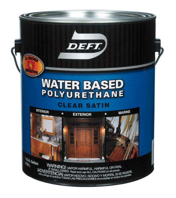 Deft Satin Clear Water-Based Waterborne Wood Finish 1 gal