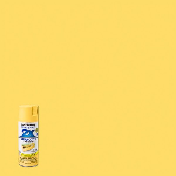 Rust-Oleum Painter's Touch 2X Ultra Cover Satin Summer Squash Paint+Primer Spray Paint 12 oz